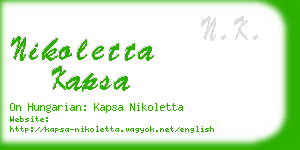 nikoletta kapsa business card